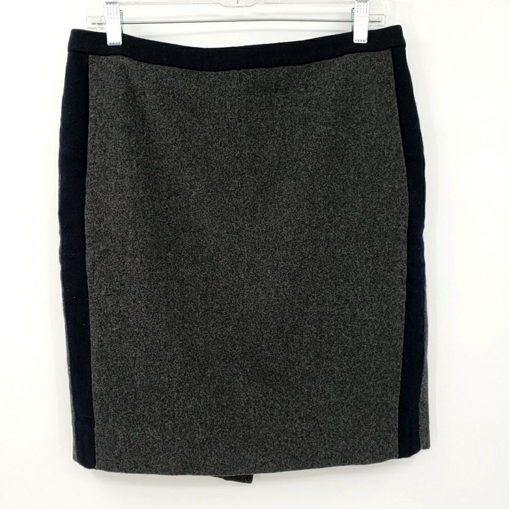 J. Crew Factory Gray Wool Blend Pencil Skirt